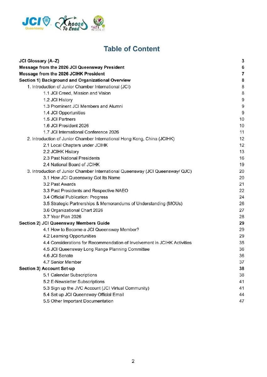 JCI Queensway Members Handbook 2026, page 4