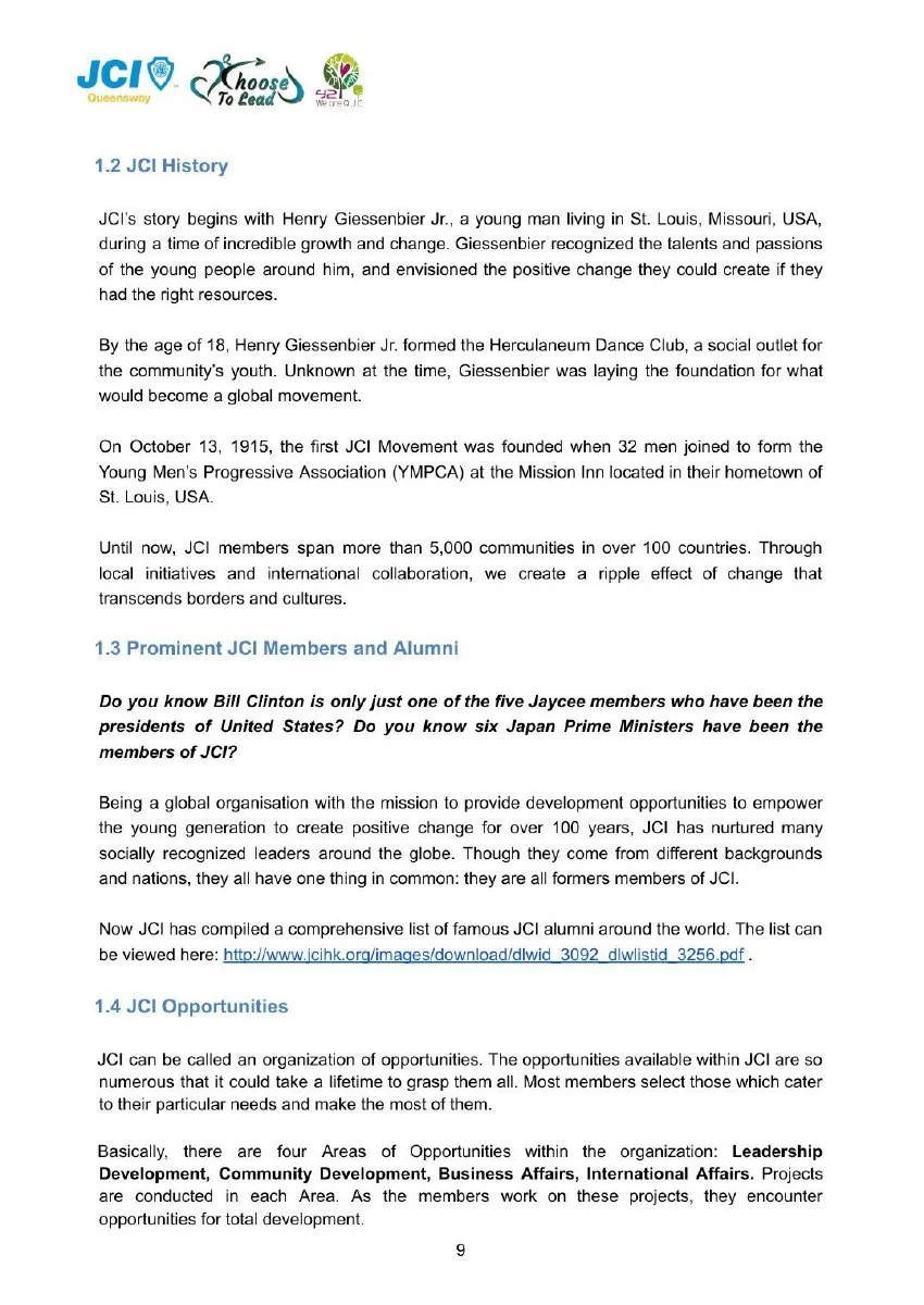 JCI Queensway Members Handbook 2026, page 11