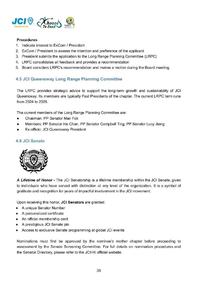 JCI Queensway Members Handbook 2026, page 38