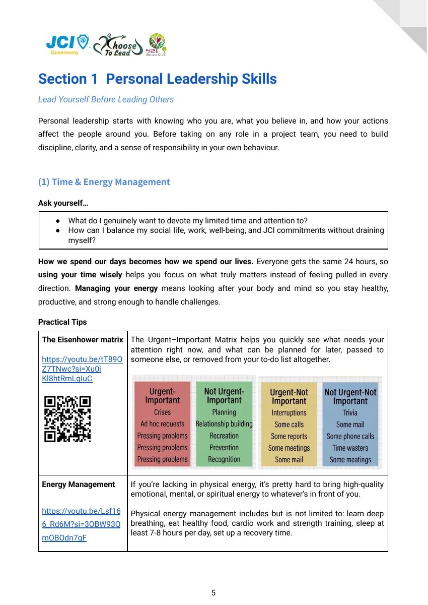 JCI Queensway Project Handbook 2026, page 6