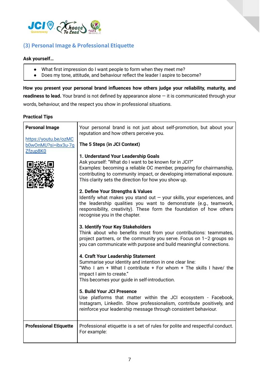 JCI Queensway Project Handbook 2026, page 8