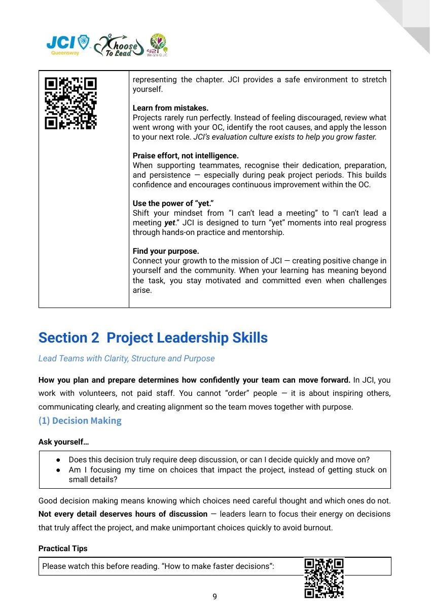 JCI Queensway Project Handbook 2026, page 10