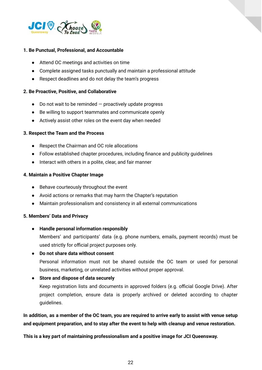 JCI Queensway Project Handbook 2026, page 23
