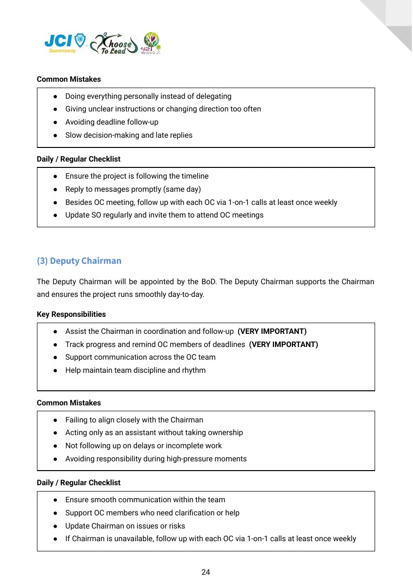 JCI Queensway Project Handbook 2026, page 25