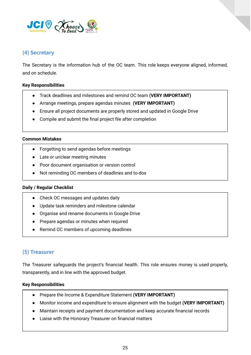 JCI Queensway Project Handbook 2026, page 26