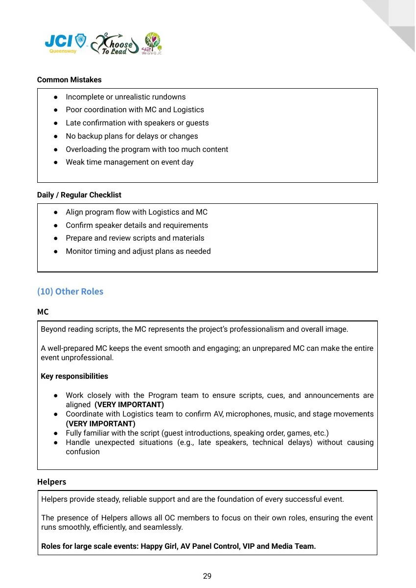 JCI Queensway Project Handbook 2026, page 30