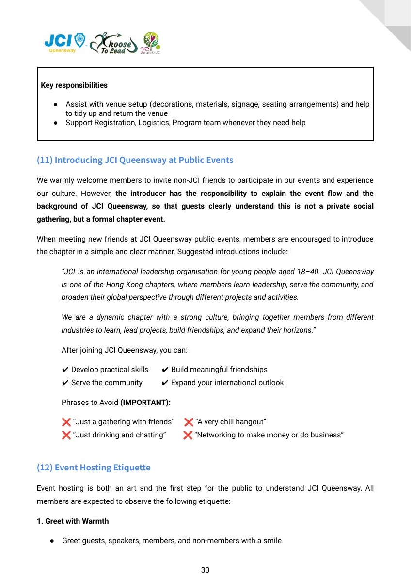JCI Queensway Project Handbook 2026, page 31