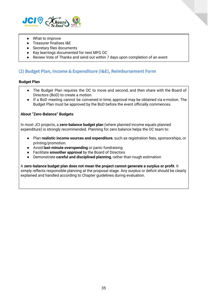 JCI Queensway Project Handbook 2026, page 36
