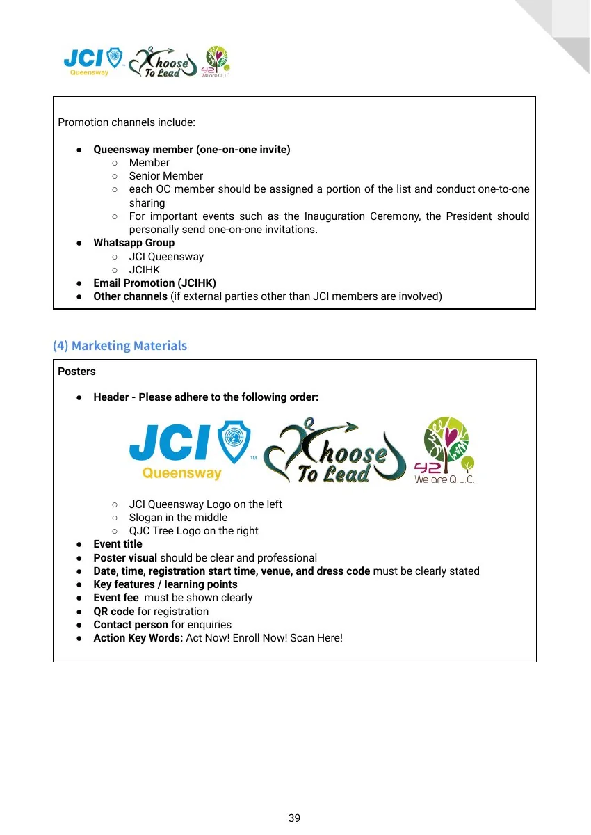 JCI Queensway Project Handbook 2026, page 40