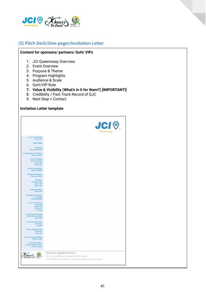 JCI Queensway Project Handbook 2026, page 42