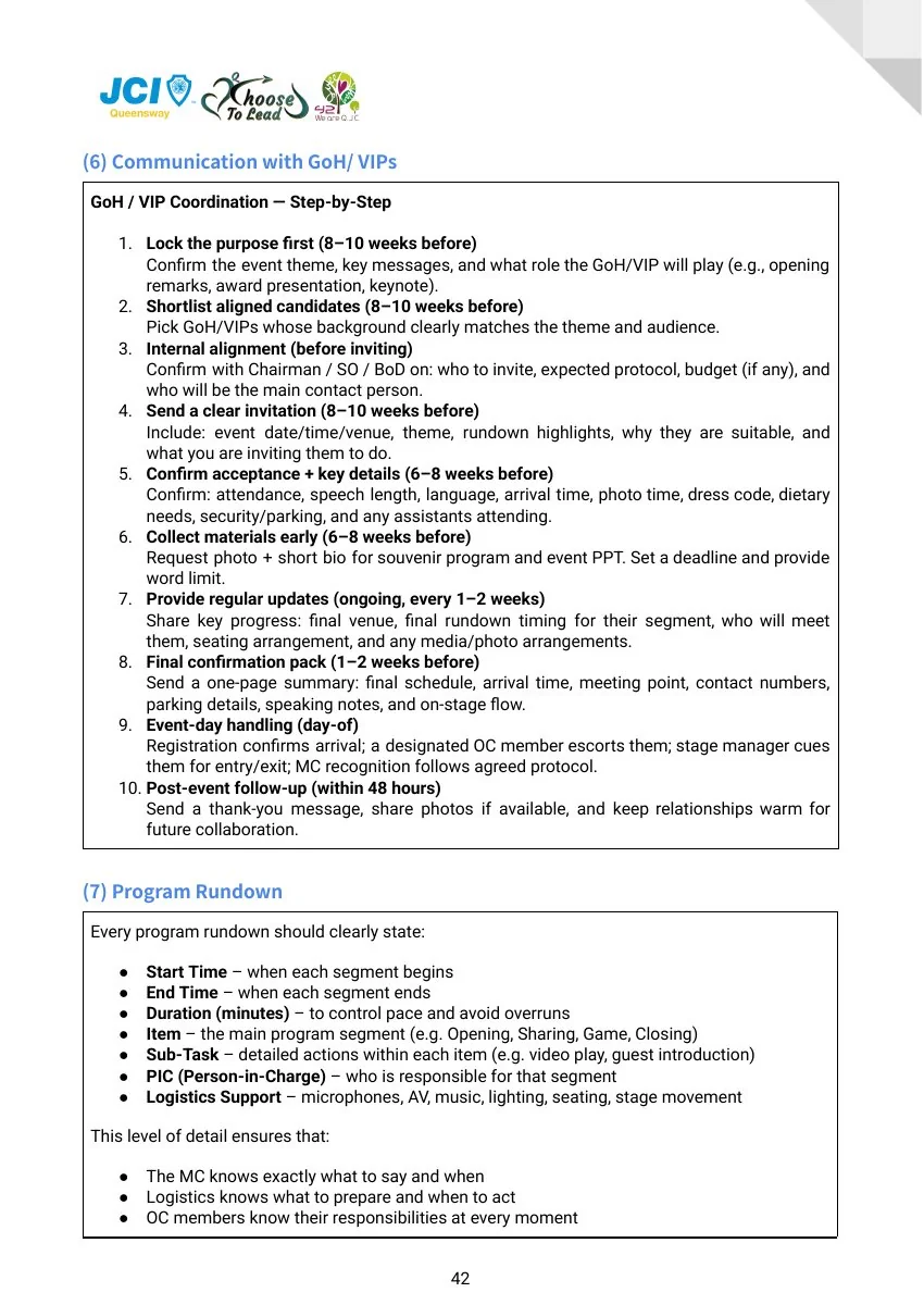 JCI Queensway Project Handbook 2026, page 43