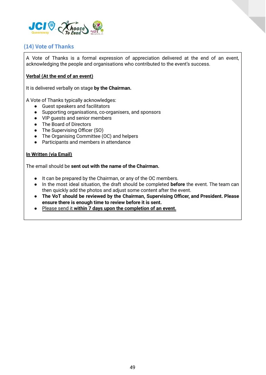 JCI Queensway Project Handbook 2026, page 50
