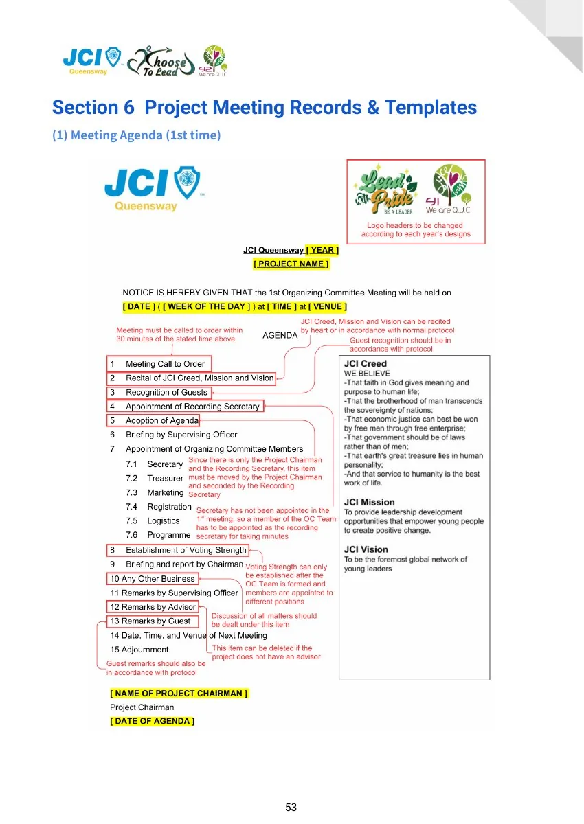 JCI Queensway Project Handbook 2026, page 54
