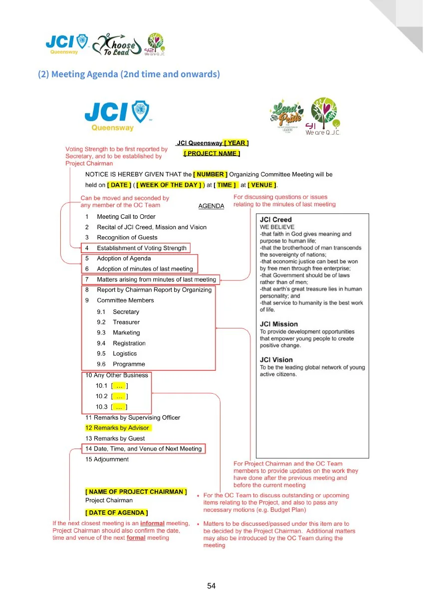 JCI Queensway Project Handbook 2026, page 55