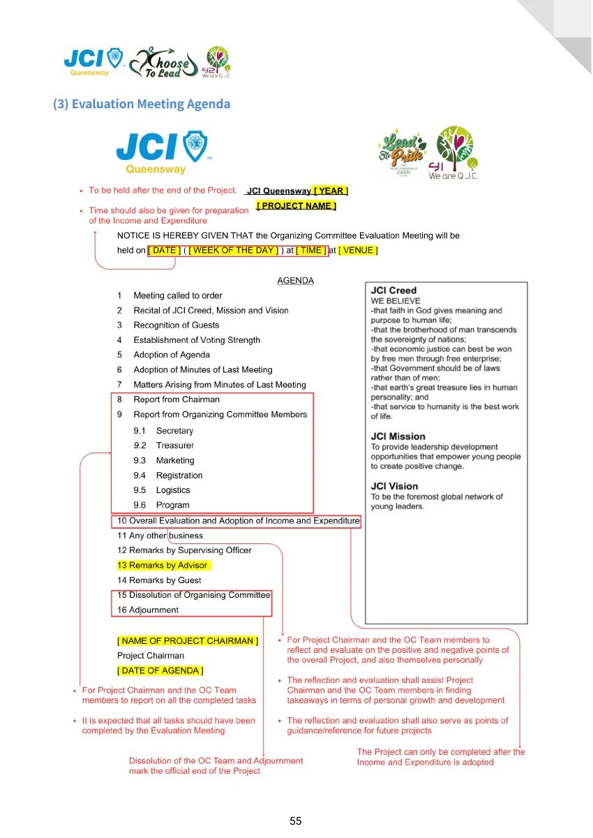 JCI Queensway Project Handbook 2026, page 56