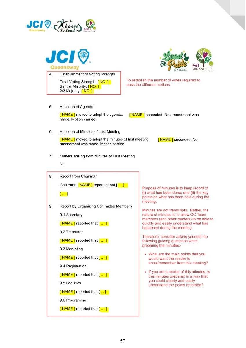 JCI Queensway Project Handbook 2026, page 58