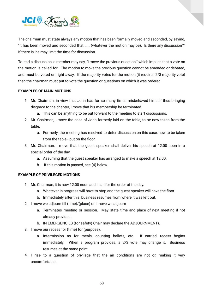 JCI Queensway Project Handbook 2026, page 69
