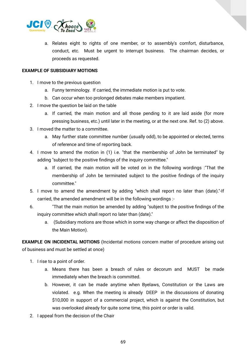 JCI Queensway Project Handbook 2026, page 70