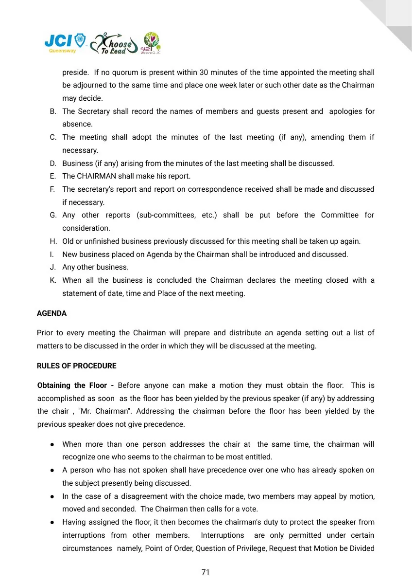 JCI Queensway Project Handbook 2026, page 72